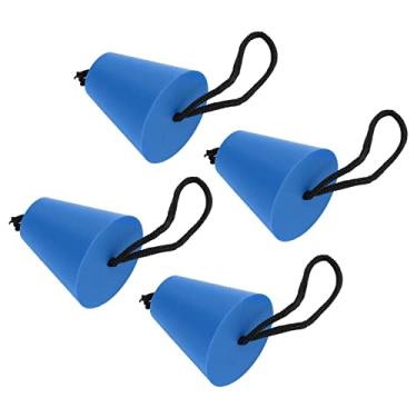 Imagem de Kit de bujão de embornal, tampa de orifícios de drenagem de silicone com cordão flexível 4 peças universal para canoas para caiaques azul
