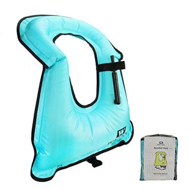 Imagem de WACOOL colete inflável de snorkel colete de segurança jaqueta de mergulho portátil para natação, Sky Blue, Kids
