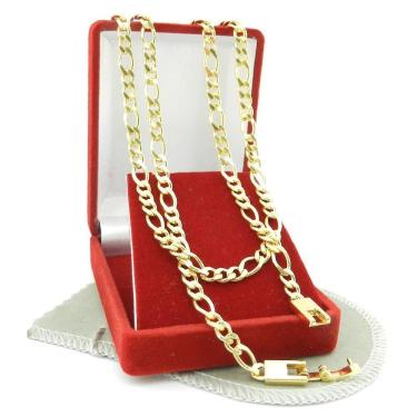 Imagem de Corrente Masculina 70Cm 5Mm Largura Folheada Ouro Cr453