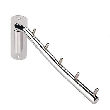 Imagem de Pilipane Cabide montado na parede,cabide de roupas de aço inoxidável com braço giratório, organizador de armazenamento de roupas e varões de armário para lavanderia, quartos, banheiros