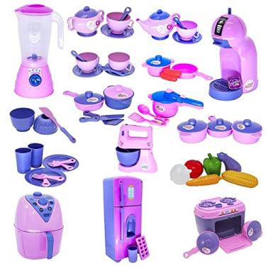 Imagem de Super Kit Cozinha Infantil Eletro Legumes Café Batedeia 55pç