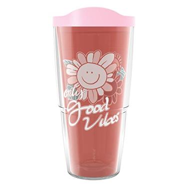 Imagem de Tervis Only Good Vibes Floral Made in USA com isolamento de parede dupla, copo de 680 g, clássico