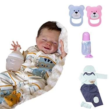 Boneca bebê reborn, 22 polegadas, rosa, menina, recém-nascido
