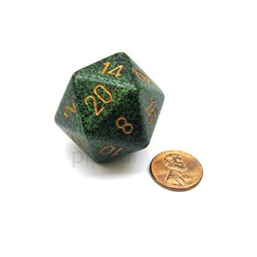 Imagem de Chessex 34mm Large D20 Speckled Dice, 1 Die - Golden Recon XS2002