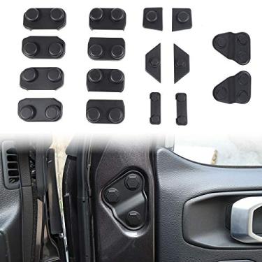 Imagem de Voodonala para Jeep JL Capa protetora de parafuso de porta para Jeep Wrangler JL JLU Gladiator JT 2018-2020, ABS preto 16 peças