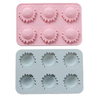 Imagem de MoldFun 2 pacotes de moldes de silicone para bandeja de gelo de rosto de sol para doces, doces, gomas, biscoitos, gelatina, gelatina, utensílios para assar, bolo, sabonete, loção, barra, argila e menta