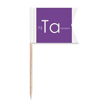 Imagem de Elementos Químicos Mesa de Período Metais de Transição Tântalo Ta Bandeiras de Palito de Dente, Marcação de Rotulagem para Bolo de Festa Prato de Queijo