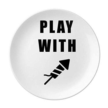 Imagem de Prato decorativo de porcelana para mesa Fireworks Love Plate