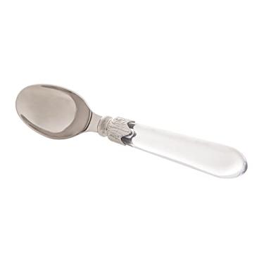 Imagem de Lyor COLHER P/SORVETE DE AÇO INOX C/CABO DE PLÁSTICO BAMBU TRANSPARENTE 18cm