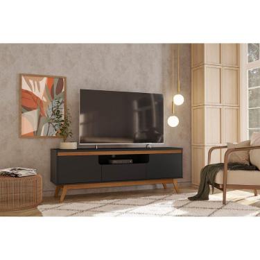 Imagem de Rack Para TV Até 55 Polegadas 57x162cm Retro Rio Olivar Preto Ac