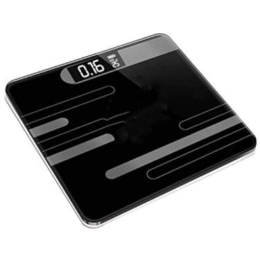 Imagem de balança de vidro anti-derrapante de chão de banheiro profissional balanças eletrônicas inteligentes de carregamento de monitor LCD escala de peso durável