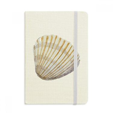Imagem de Caderno de ilustração de vida marinha Yellow Scallop em tecido capa dura diário clássico A5