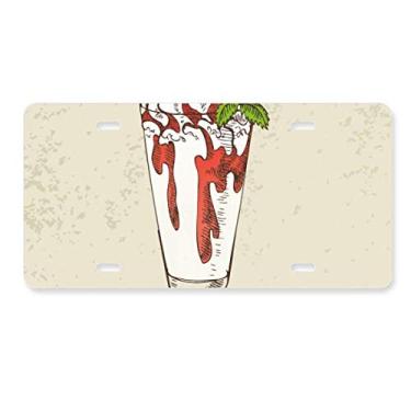 Imagem de DIYthinker Placa de licença de sorvete vermelho branco para decoração de carro, acessório de aço inoxidável