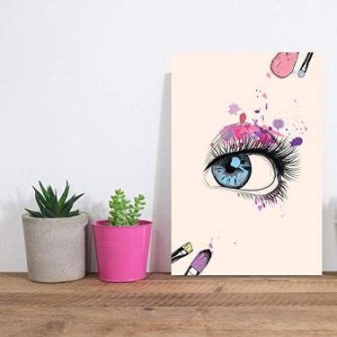 Imagem de Placa Decorativa Maquiagem Rímel e Sombra 20x30cm