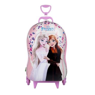 Imagem de Mochila de Rodinhas 3D Maxtoy Frozen Elsa e Anna Rosa