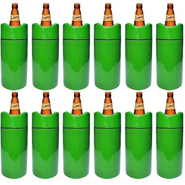 Imagem de Porta Garrafa Térmico Cerveja 1 Litro Camisinha Para Litrão Bar Restaurante Kit 12 Unidades (Verde)