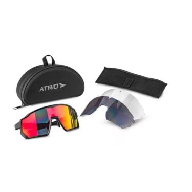 Imagem de Óculos Atrio Sprinter Kit 3 Lentes Black Red  Bi233 