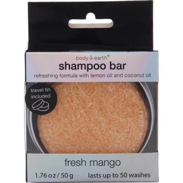 Imagem de Shampoo Bar Body & Earth Fresh Mango 50 Ml Com Lata De Viagem