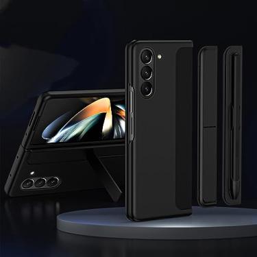 Imagem de para Samsung Galaxy Z Fold 5 4 3 Case Slot para caneta com Stylus Touch Pen Suporte invisível para Galaxy Z Fold 5 Capa traseira, preta, para Samsung Z Fold 3