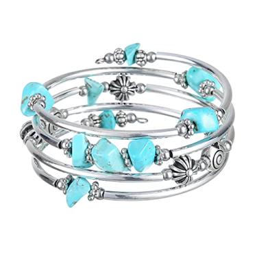 Imagem de FULU AUTUMN Pulseiras com contas para mulheres pulseiras de prata para mulheres bijuteria de fantasia presente moderno, 7IN, Pedra, Sem pedras preciosas