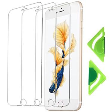 Imagem de Protetor de tela ultra transparente para iPhone 6 e iPhone 6 (pacote com 3) com alinhador universal, borda 2,5D, película protetora de vidro temperado 9H para iPhone 6/6s