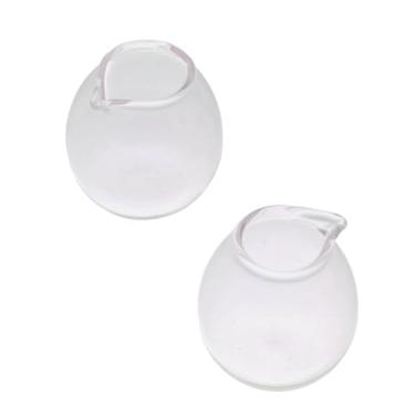 Imagem de Pokinge 2 peças de mini copo de tempero de vidro sem alça transparente lata de vidro de leite de 20 ml pequena jarra de creme de café, dispensador de leite para cozinha