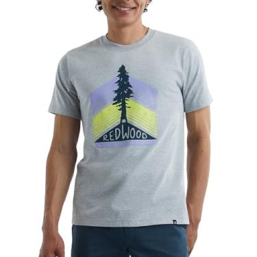Imagem de Hanes Camiseta masculina com estampa Explorer, camiseta de manga curta de algodão leve, árvore de sequoia, Aço leve, G