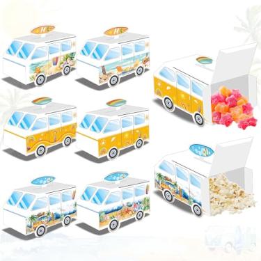 Imagem de LaVenty 12 peças de sacolas de lembrancinhas de festa na praia de surfe, caixas de doces, bolsas para verão, aniversário, piscina, surfe, tema de surfe, decorações para chá de bebê