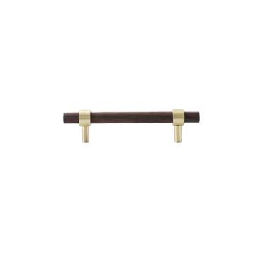 Imagem de Puxadores de gaveta de armário, móveis de cozinha, para maçaneta de armário, porta, gaveta, móveis de cozinha, madeira de cristal transparente dourada, nogueira, 96