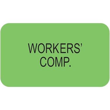 Imagem de Doctor Stuff - File Folder Chart Labels, MAP1690, Workers' Comp, Insurance Stickers, Fluorescent Green/Black, 1-1/2" x 7/8", 250 per Box