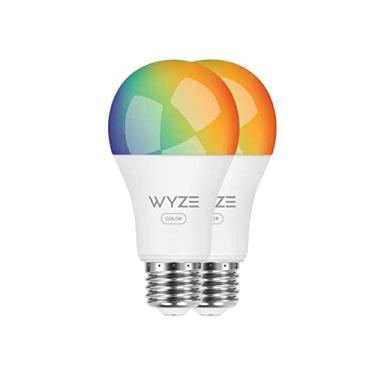 Imagem de Wyze Cor da lâmpada, 1100 lúmens WiFi RGB e lâmpada inteligente A19 branca ajustável, funciona com Alexa e Google Assistant, pacote com dois