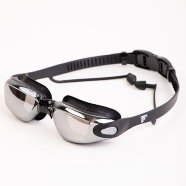 Imagem de Óculos de Natação Profissional Antiembaçante Targ Me Adulto Infantil Espelhado com Estojo (Preto)