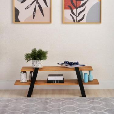 Imagem de Rack New York de madeira pinus com 2 Prateleiras - Pla móveis 