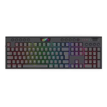 Imagem de Teclado Gamer Redragon Horus Pro, Mecânico, RGB, ABNT2, Wireless, Bluetooth, Switch Brown - K618RGB-PRO (PT-BROWN) - Preto