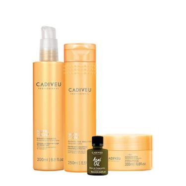 Imagem de Kit Cadiveu Professional Nutri Glow Shampoo Máscara Pré-Shampoo e Açaí