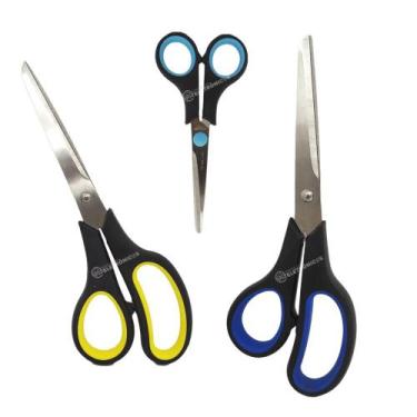 Imagem de Kit 3 Tesouras Afiadas Para Uso Geral E Doméstico LE1946 - ITBLUE