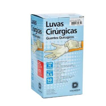 Imagem de Luva cirurgica 8,5 com pó descarpack caixa com 50 pares
