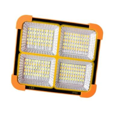 Imagem de Gralara Luz solar de trabalho Luz de emergência Luz de trabalho Holofote Luz de acampamento portátil multifuncional Recarregável para cortes de energia ao ar, 6000mah