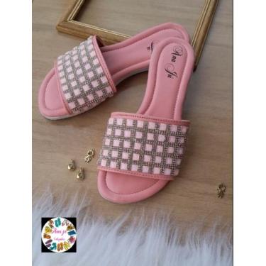 Imagem de Rasteira feminino chinelo rasteirinhas brilho confortável moda - AnaJu