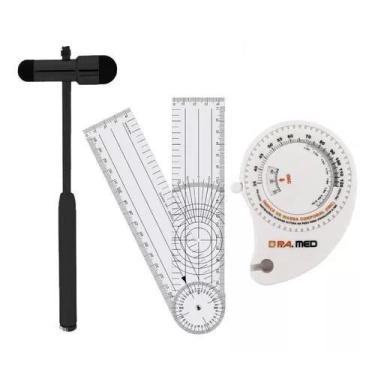 Imagem de Martelo Neurológico Buck Preto + Goniômetro + Fita Antropométrica - BI