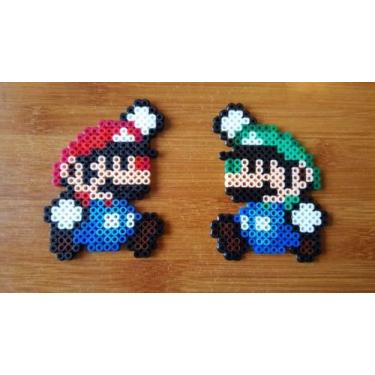 Imagem de Mini Mario e Mini Luigi - 2 Figuras PixelArt - Bitxelados