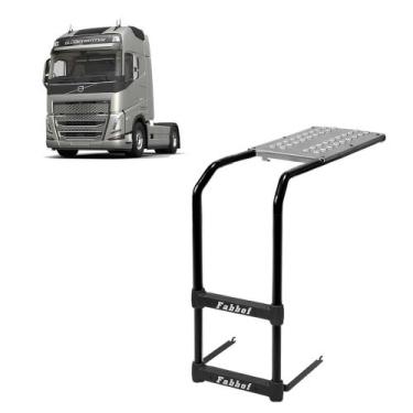 Imagem de Escada Plataforma p Volvo FH 2015 até 2021 - 2 Degraus Preto - Fabbof