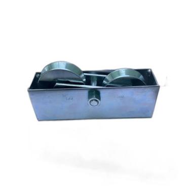 Imagem de Roldana em aco 4 polegadas (v) tipo truck conjunto dupla porta portão 