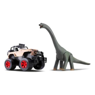 Imagem de Dinossauro Braquiossauro C/ Carrinho Jipe - Silmar