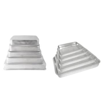 Imagem de Kit De 5 (cinco) Assadeiras Formas Retangular Extra Alta N 27, 31, 35,