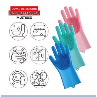 Imagem de Luva Escova Esponja Magica De Silicone Limpeza Lavar Louça - KE HOME