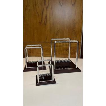 Imagem de Pêndulo De Newton Clássico  Base Vermelho Escuro Decoração - CHARTI, 1