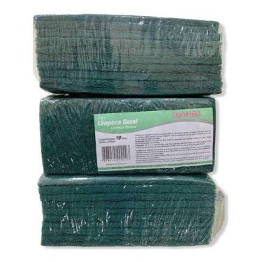 Imagem de Esponja Fibra Verde Limpeza Geral British 10x230mm  Pct C/30  - Btitis