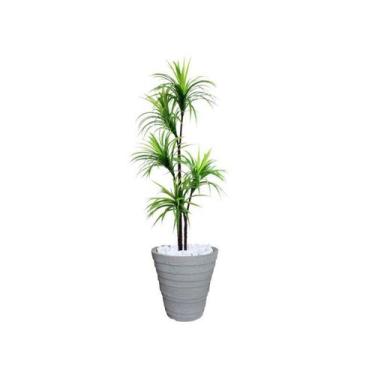 Imagem de Planta Artificial Árvore Yucca 1,60m Kit + Vaso Redondo D. Grafiato Ci