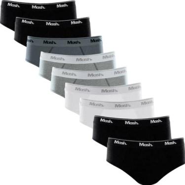 Imagem de Kit Com 9 Cuecas Mash Slip  Em Algodão Cotton Confortável , Multicor, 